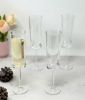 Designer Tritan Oval Halo Clear Champagne Flutes Set of 4 (4oz), Premium Quality Unbreakable Stemmed Acrylic Champagne Flutes for All Champagnes