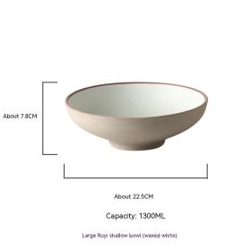 Noodle Bowl Ramen Bowl Fashion Beautiful Ceramic Bowl Restaurant Tableware Set Cross The Bridge Noodle Big Bowl (Option: Large Size Wax Light White)