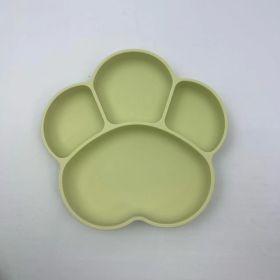 Children's Cat Claw Silicone Plate Food Grade (Option: Rice yellow-No lid)