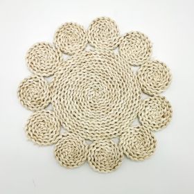 Hand-woven Floral Cushion Dining Table Insulation (Option: D Style-30cm)