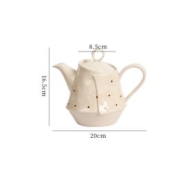 Ins Retro Korean Style Underglaze Color Hand Pinch Irregular Coffee Set Household Restaurant Afternoon Tea Cup Pot Suit (Option: Cherry Blossom Pot-100 To 200ml)