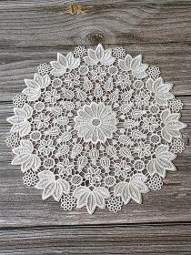 Round Dining Table Cushion Coaster Plate Cloth Coasters Korean European Lace (Option: White-Diameter 25cm Hydrangea)