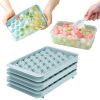 4 Packs Small Ice Cube Trays Mini Circle Ice Cube Tray Round Ice Ball Maker Mold with Lid Bin 132Pcs Ice Cubes for Chilling Drinks Coffee Juice Cockta