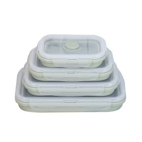 Silicone lunch box (Color: Green1, size: 540ml)