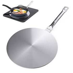 7.5/8/9.25Inch Heat Diffuser Simmer Ring Plate, Stainless Steel with Stainless Handle, Induction Adapter Plate for Gas Stove Glass Cooktop Converter, (size: 8Inch)